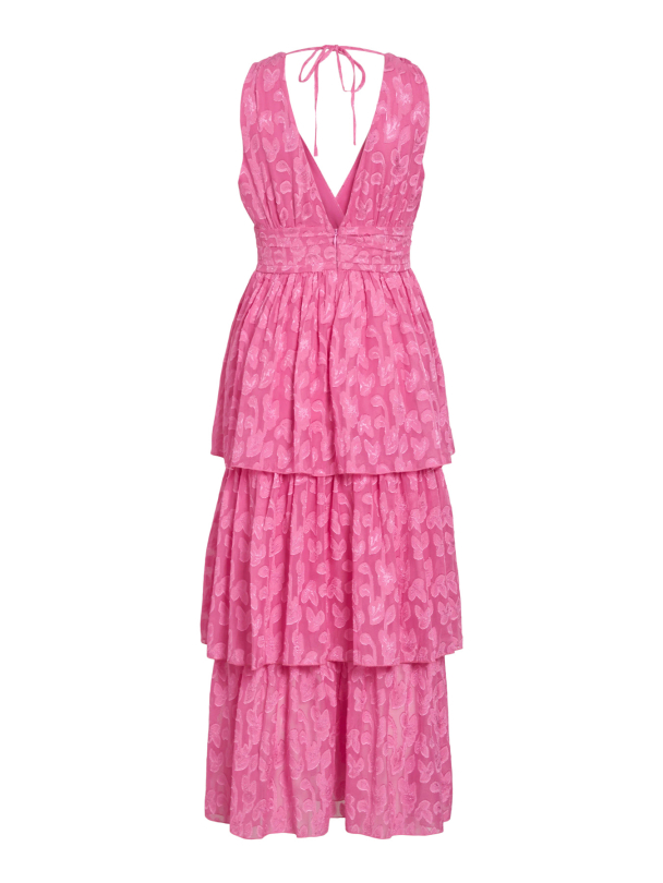 VISINDY V-NECK SL FLOUNCE ANKLE DRESS/DC - Image 1