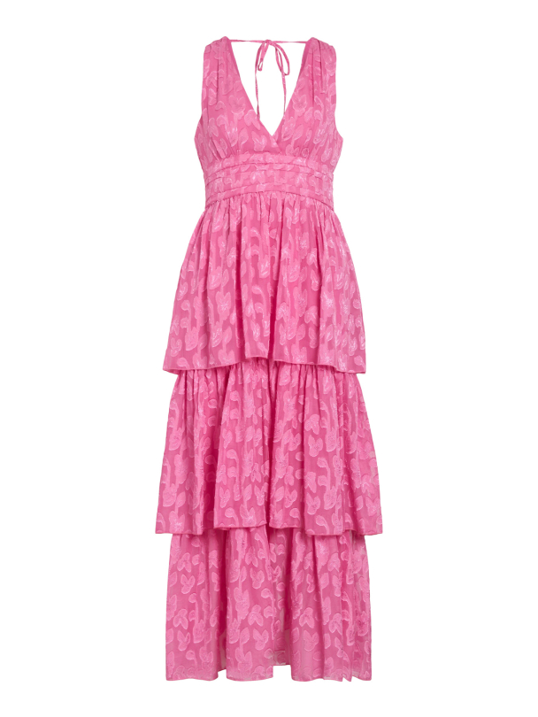 VISINDY V-NECK SL FLOUNCE ANKLE DRESS/DC - Image 2