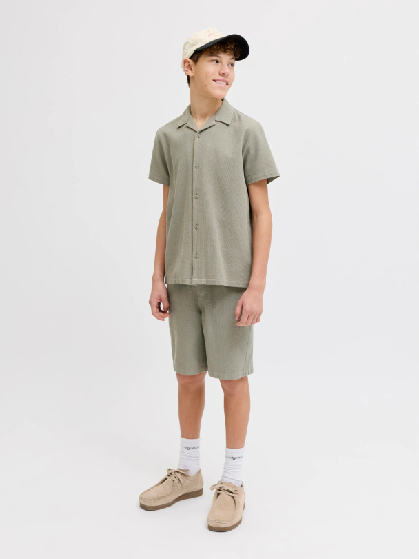 JJGLOBAL WAFFLE RESORT SHIRT SS JNR - Image 3