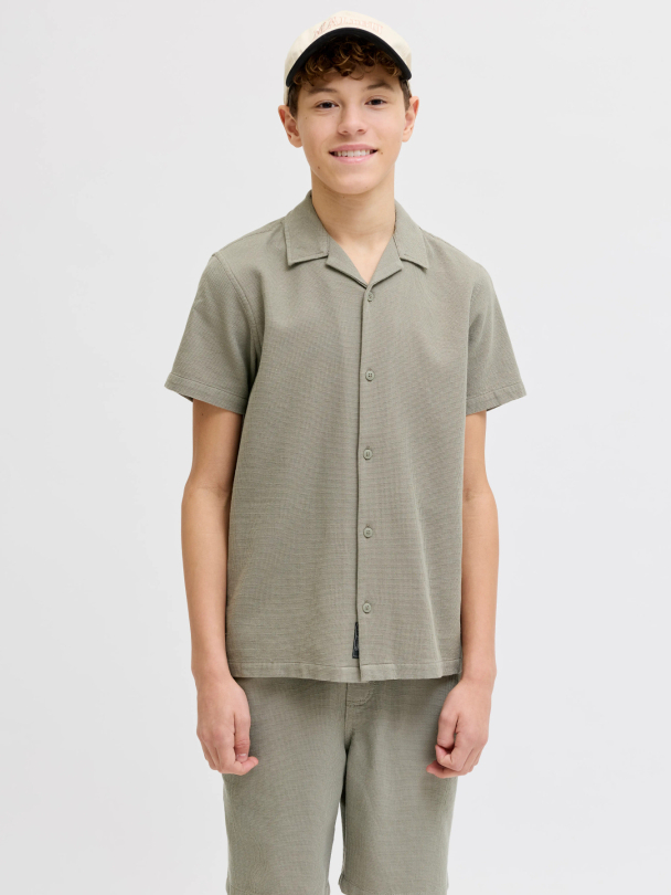 JJGLOBAL WAFFLE RESORT SHIRT SS JNR - Image 4