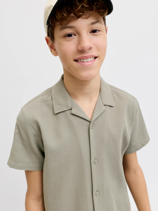 JJGLOBAL WAFFLE RESORT SHIRT SS JNR - Image 5