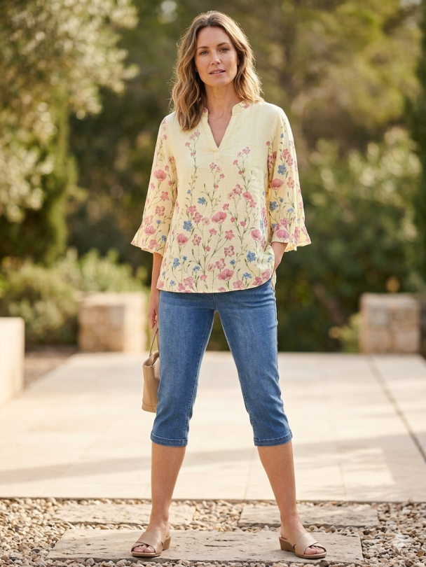 SBXalexa FBO Bluse Blomster Gul - Image 1