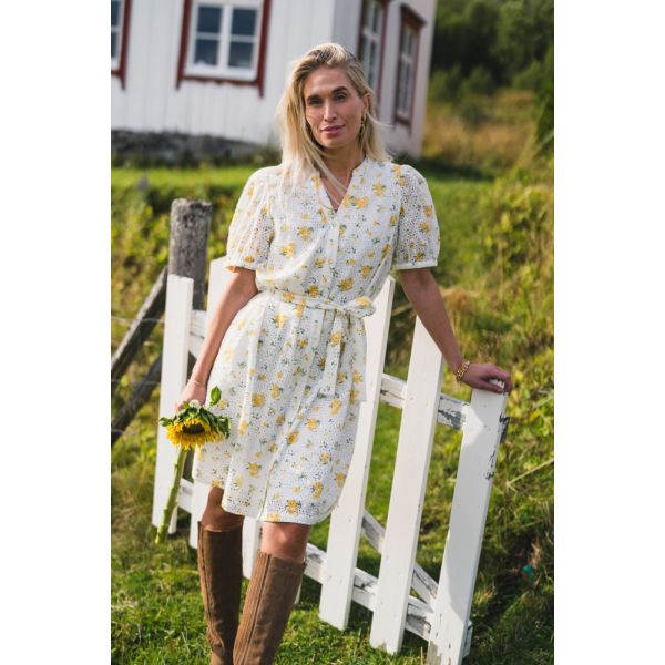 Eivor 2/4 Shirt Dress - Yellow Flower 