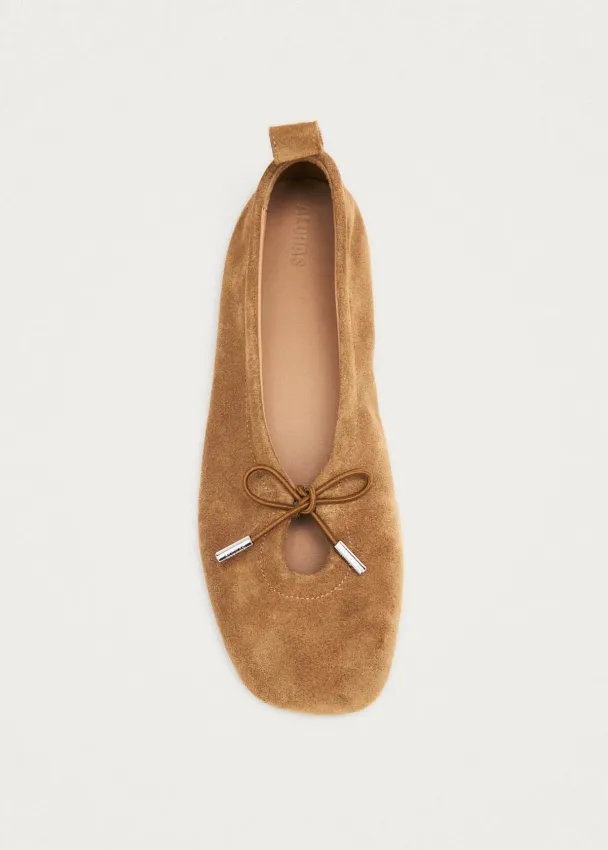 Rosalind Suede Tan Leather Flats  - Image 2