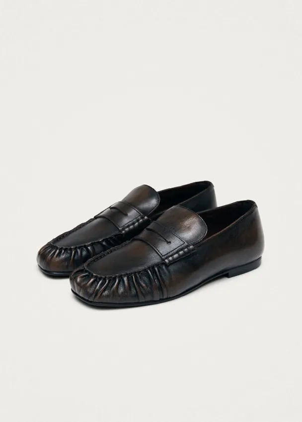 Aven Mule Vintage Effect Brown Leather Loafers  - Image 1