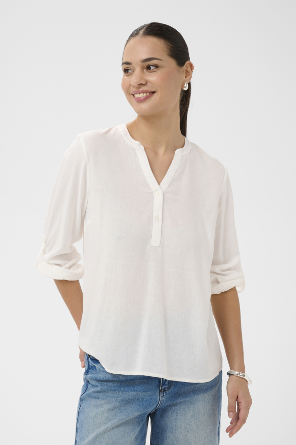 KAmilia Bluse Lin Offwhite - Image 1