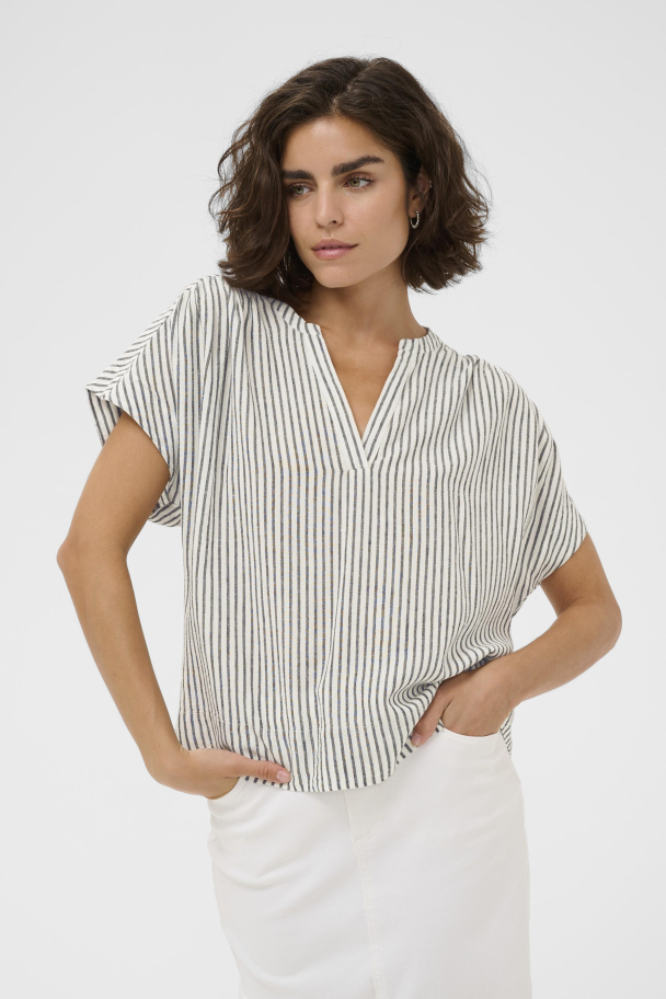 KAmilia Topp Lin Striper - Image 1