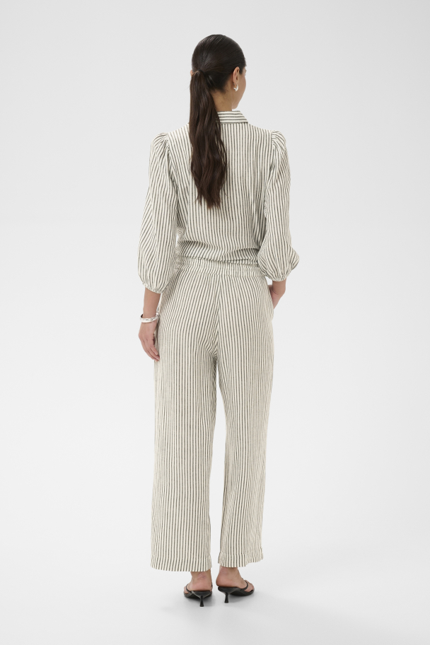 KAmilia Cropped Bukse Lin Striper - Image 2