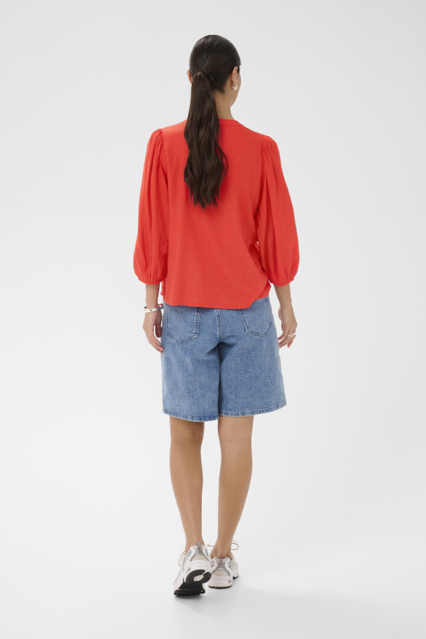 KAmilia Bluse Lin Rød - Image 2
