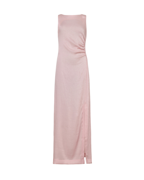 Shiny Sleeveless Dress - Dusty Pink   - Image 2