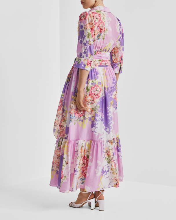 Organza Tieband Dress - Purple Meadow  - Image 2