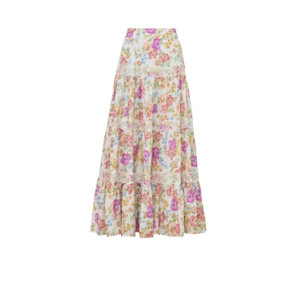 Cotton Slub Maxi Skirt - Flora 