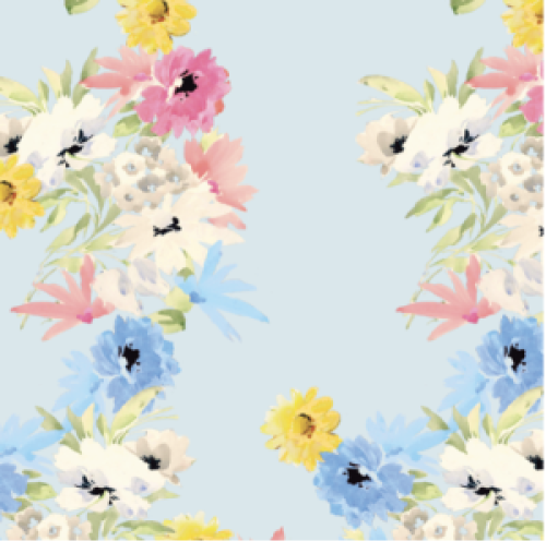 Organza Belt Dress - Blue Meadow 