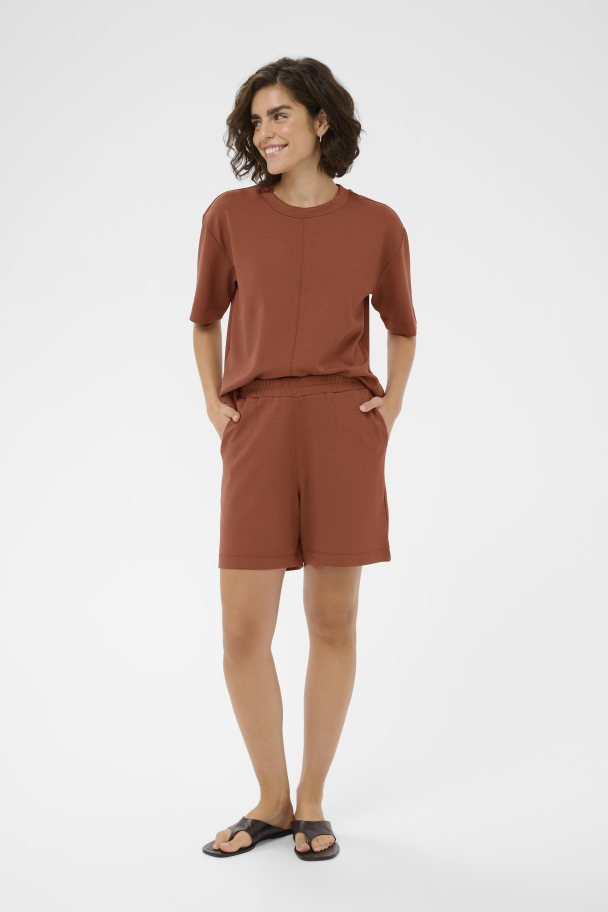 KAannie Jersey Shorts Brun - Image 1