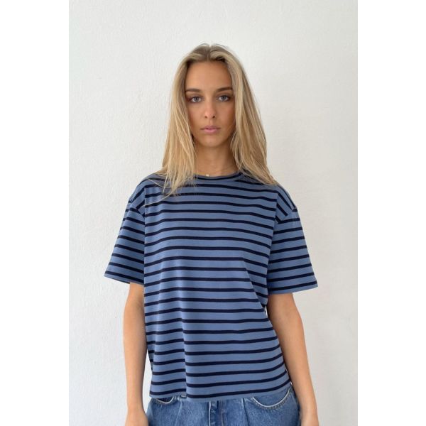Mejse O-Neck Tee Blue/Navy