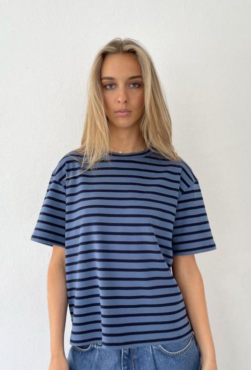 Mejse O-Neck Tee Blue/Navy