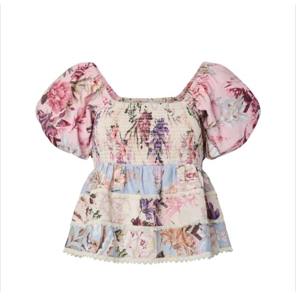 Messa Smock Top - Ballerina/ Skyway 