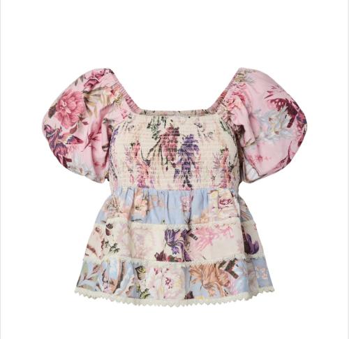 Messa Smock Top - Ballerina/ Skyway 