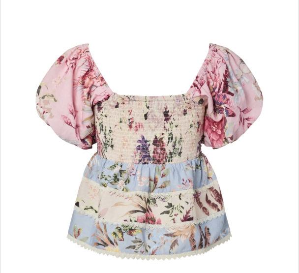 Messa Smock Top - Ballerina/ Skyway  - Image 2