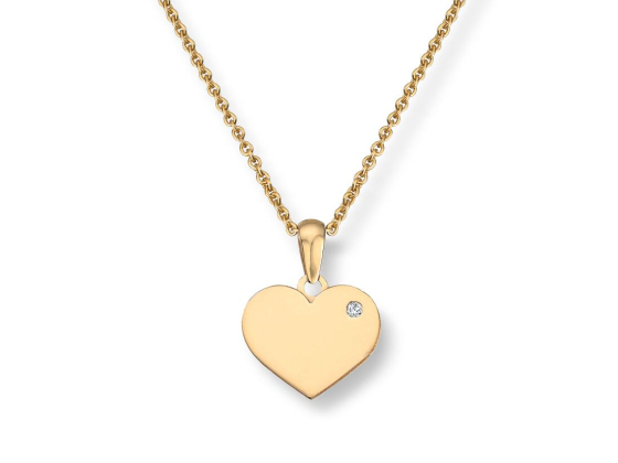 Anheng - Hjerte 0,015ct WSI 14K gult gull