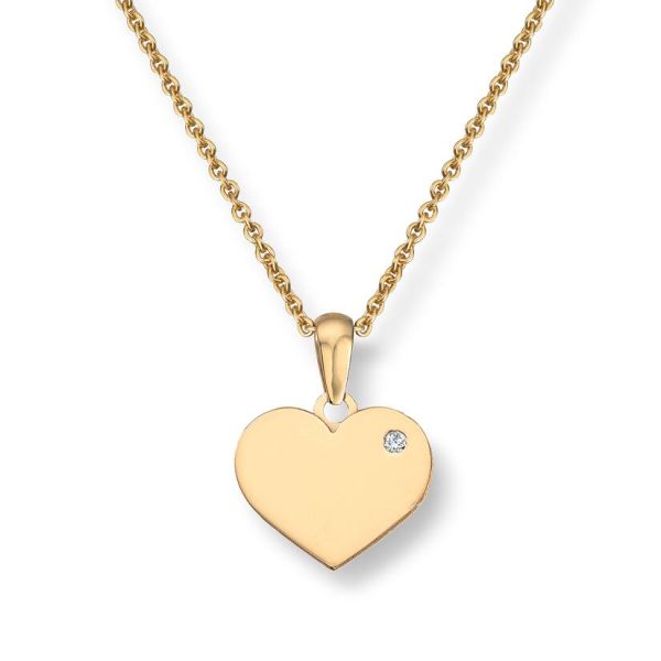 Anheng - Hjerte 0,015ct WSI 14K gult gull