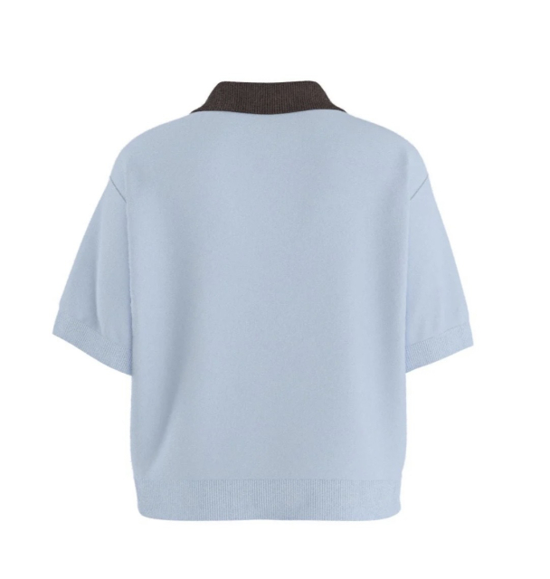 Sarah Boxy Polo Knit - Ice Water - Image 2