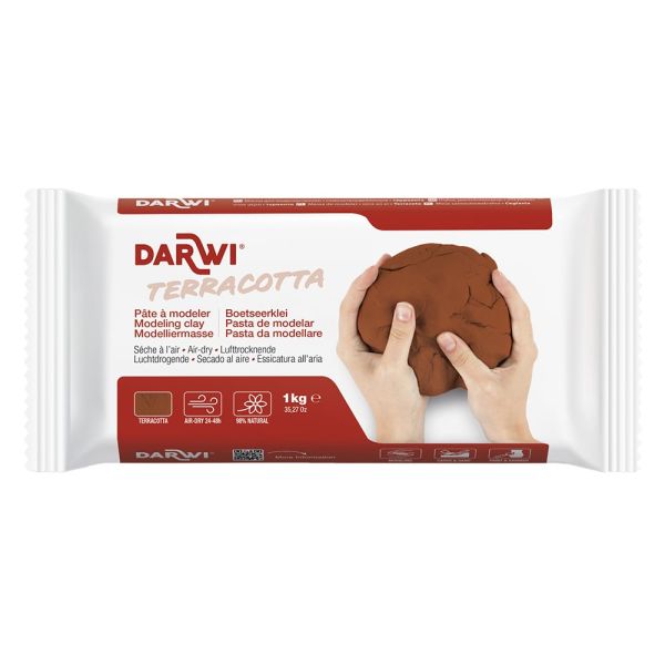 Lufttørkende leire Terracotta – 1kg Darwi 