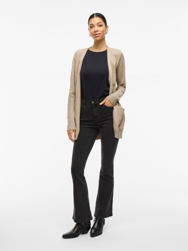 Viril open knit cardigan, sand - Image 2