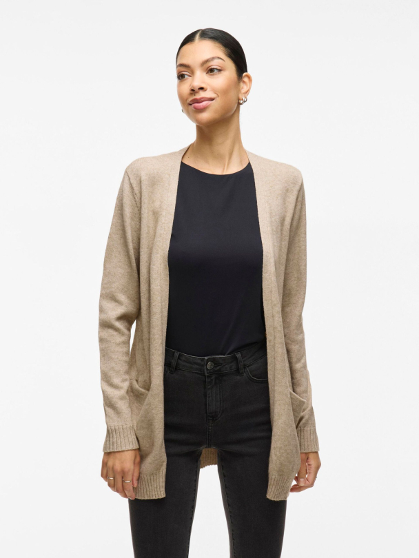 Viril open knit cardigan, sand - Image 3