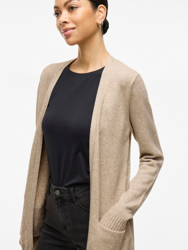 Viril open knit cardigan, sand - Image 5