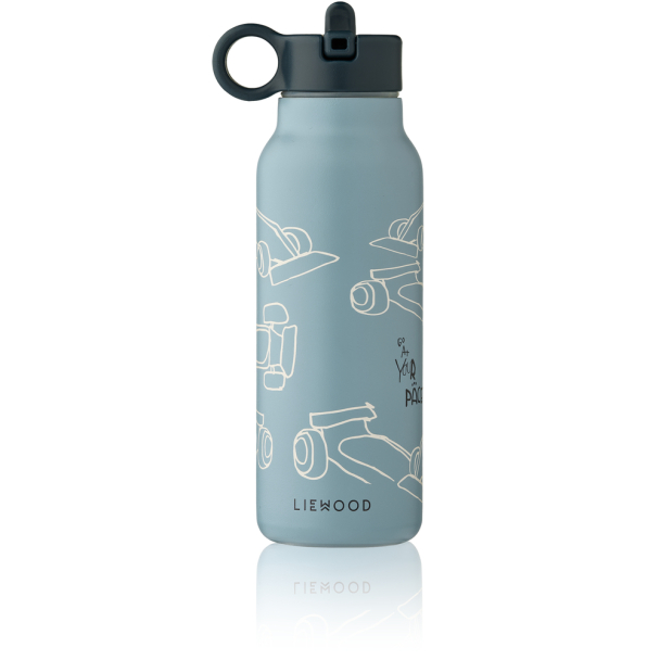 Falk Drikkeflaske 350 ml - Race Cars/Beach Blue - Image 1