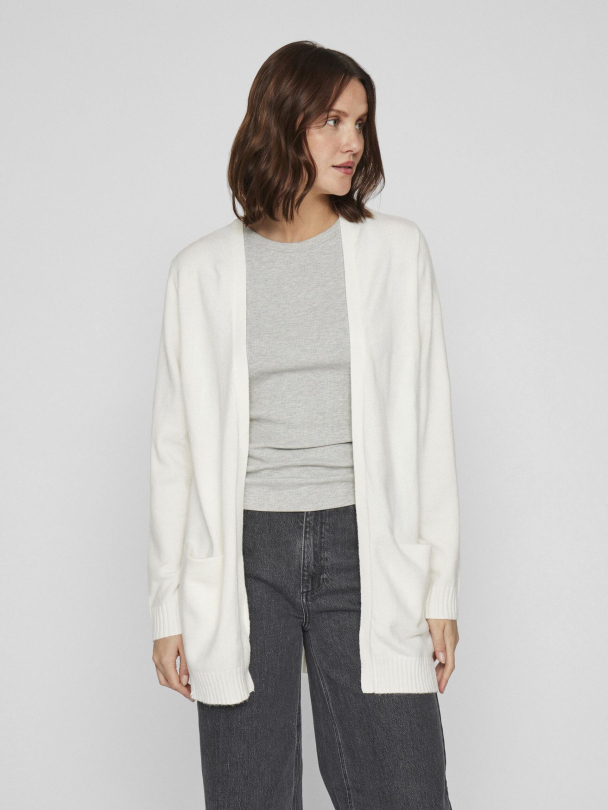 Viril open knit cardigan, hvit - Image 1
