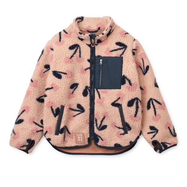 Nolan Pile Jacket - Mega Cherry Heart/Rosey - Image 1