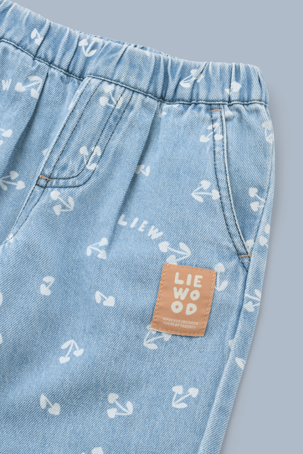 Borris Printed Light Denim Pants - Cherry Heart Sandy/Denim - Image 4