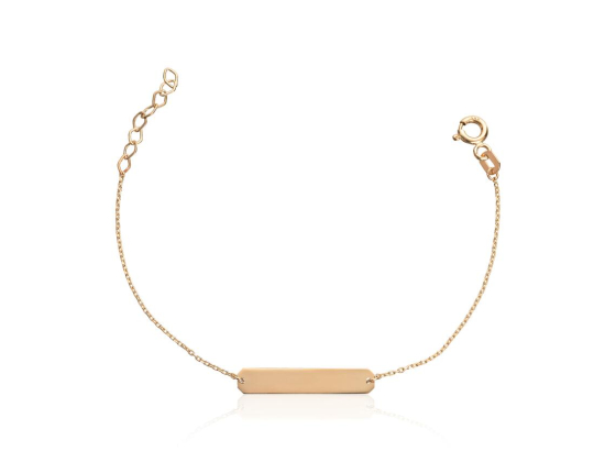 Armb&aring;nd - ID plate 14K gult gull
