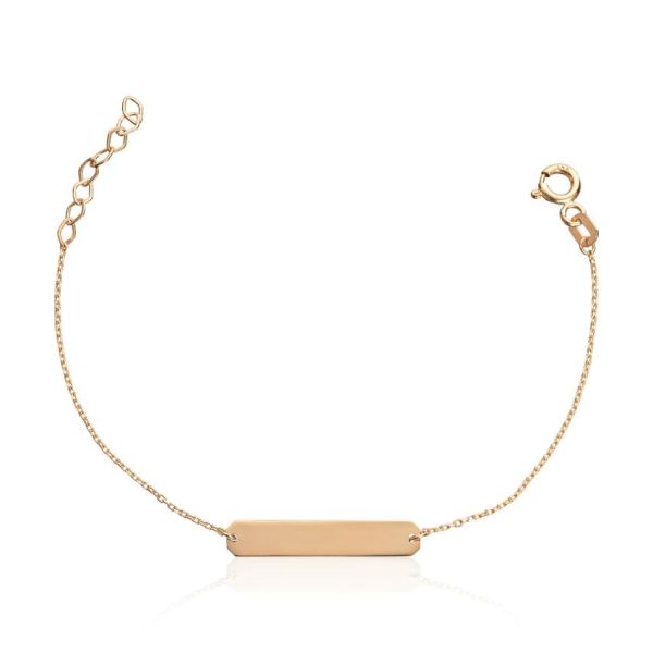 Armb&aring;nd - ID plate 14K gult gull