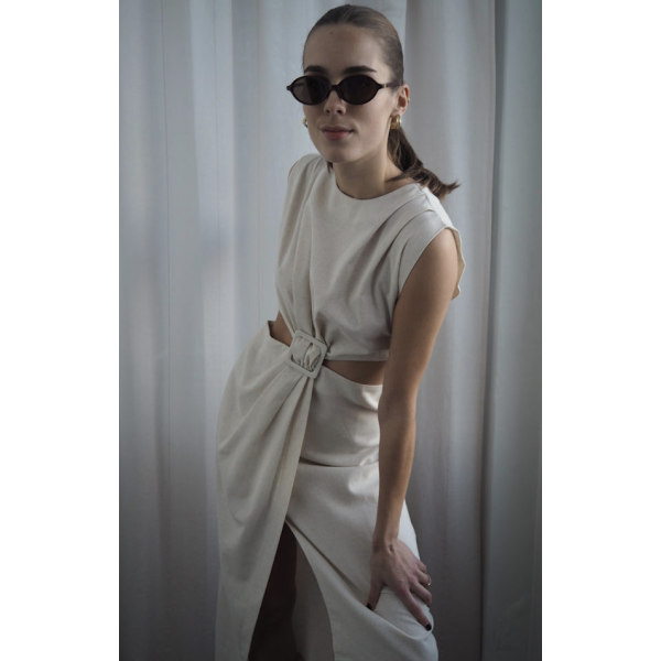 Riviera Dress - Raw Beige 