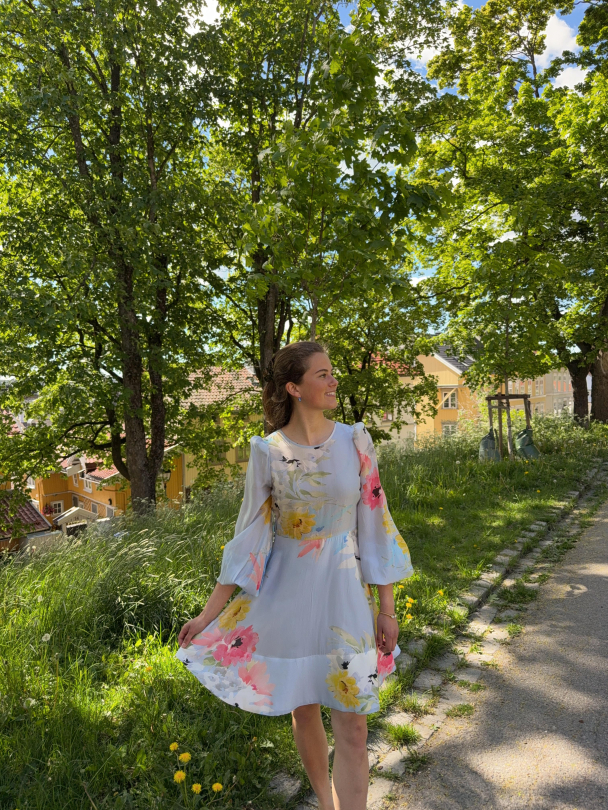 Organza Mini Dress - Blue Meadow  - Image 1