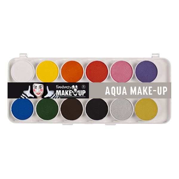 Ansiktsmaling Fantasy Make-Up – Skrin 12 farger og 2 pensler