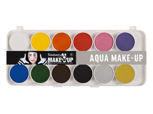 Ansiktsmaling Fantasy Make-Up – Skrin 12 farger og 2 pensler