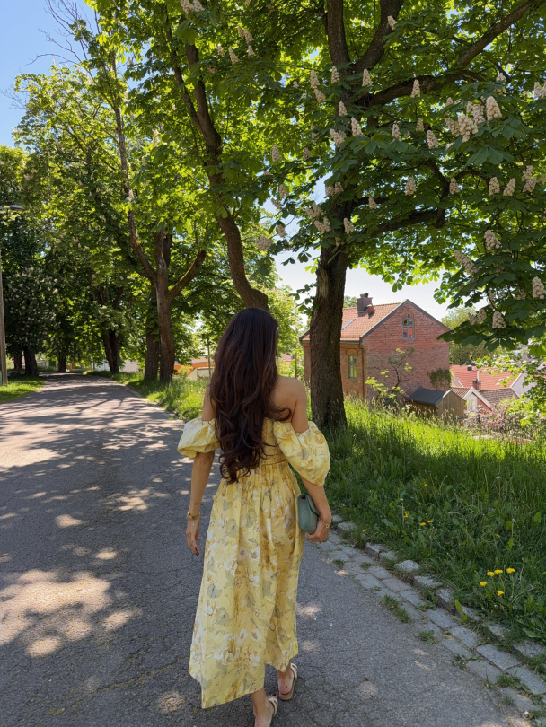 Lemon Ankle Skirt - Pale Banana/ Lemon Print  - Image 3