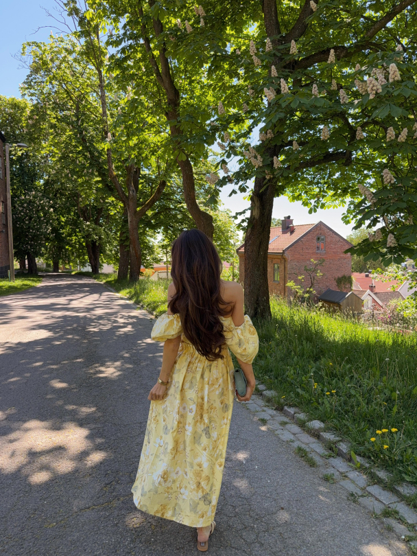 Lemon Ankle Skirt - Pale Banana/ Lemon Print  - Image 4