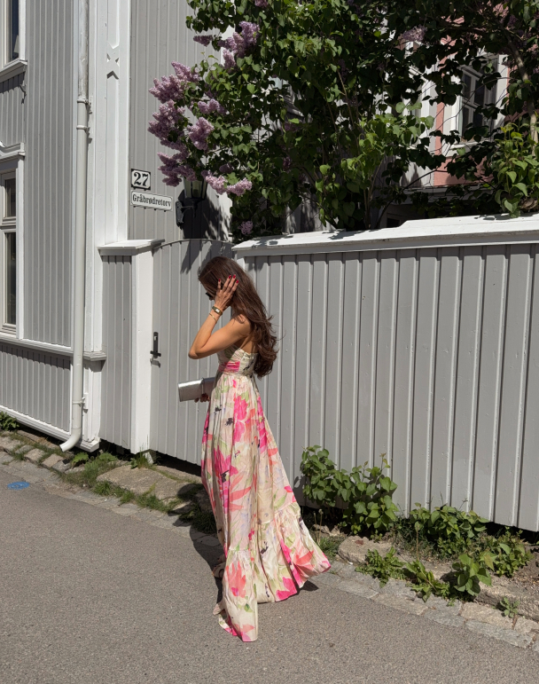 Shiny Bandeau Dress - Soft Dew   - Image 4