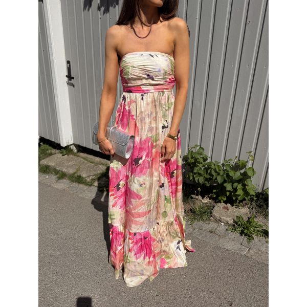 Shiny Bandeau Dress - Soft Dew  