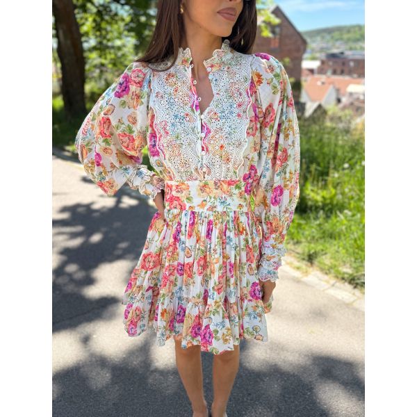 Cotton Slub Mini Dress - Flora