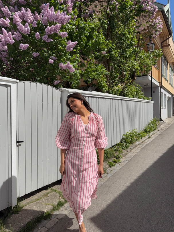 Bohemian Shift Dress - Pink Stripe  - Image 4