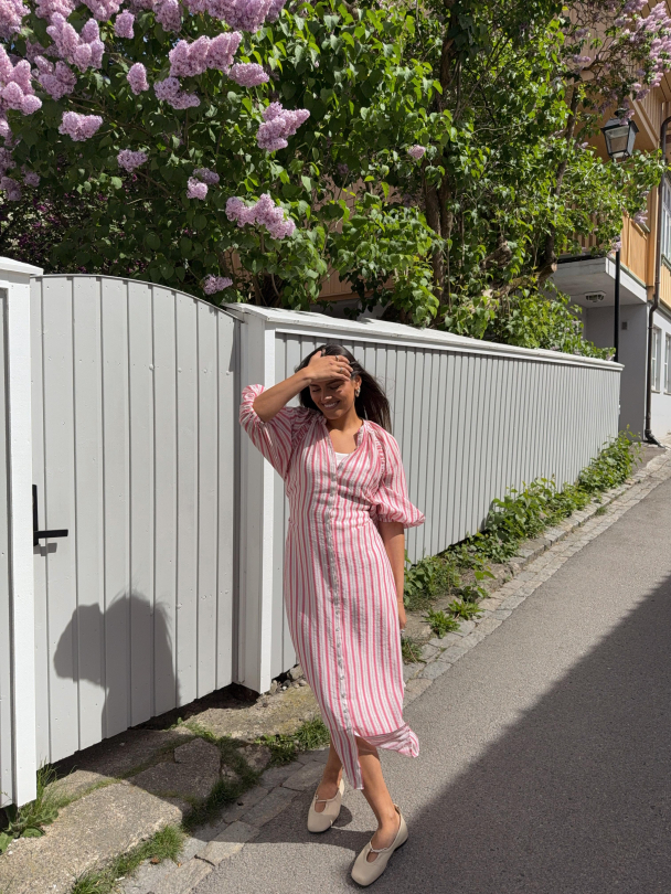 Bohemian Shift Dress - Pink Stripe  - Image 5