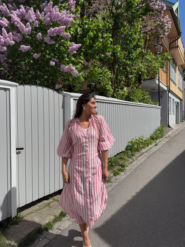 Bohemian Shift Dress - Pink Stripe  - Image 6