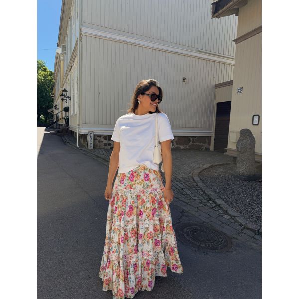 Cotton Slub Maxi Skirt - Flora 