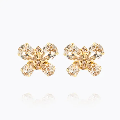 Butterfly Stud Earrings - Gold Silk 